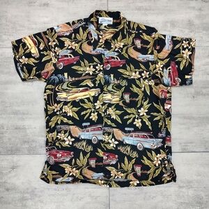 Vintage 90's Cruisin USA Men's Short Sleeve Button Up Hawaiian Luau Shirt Large